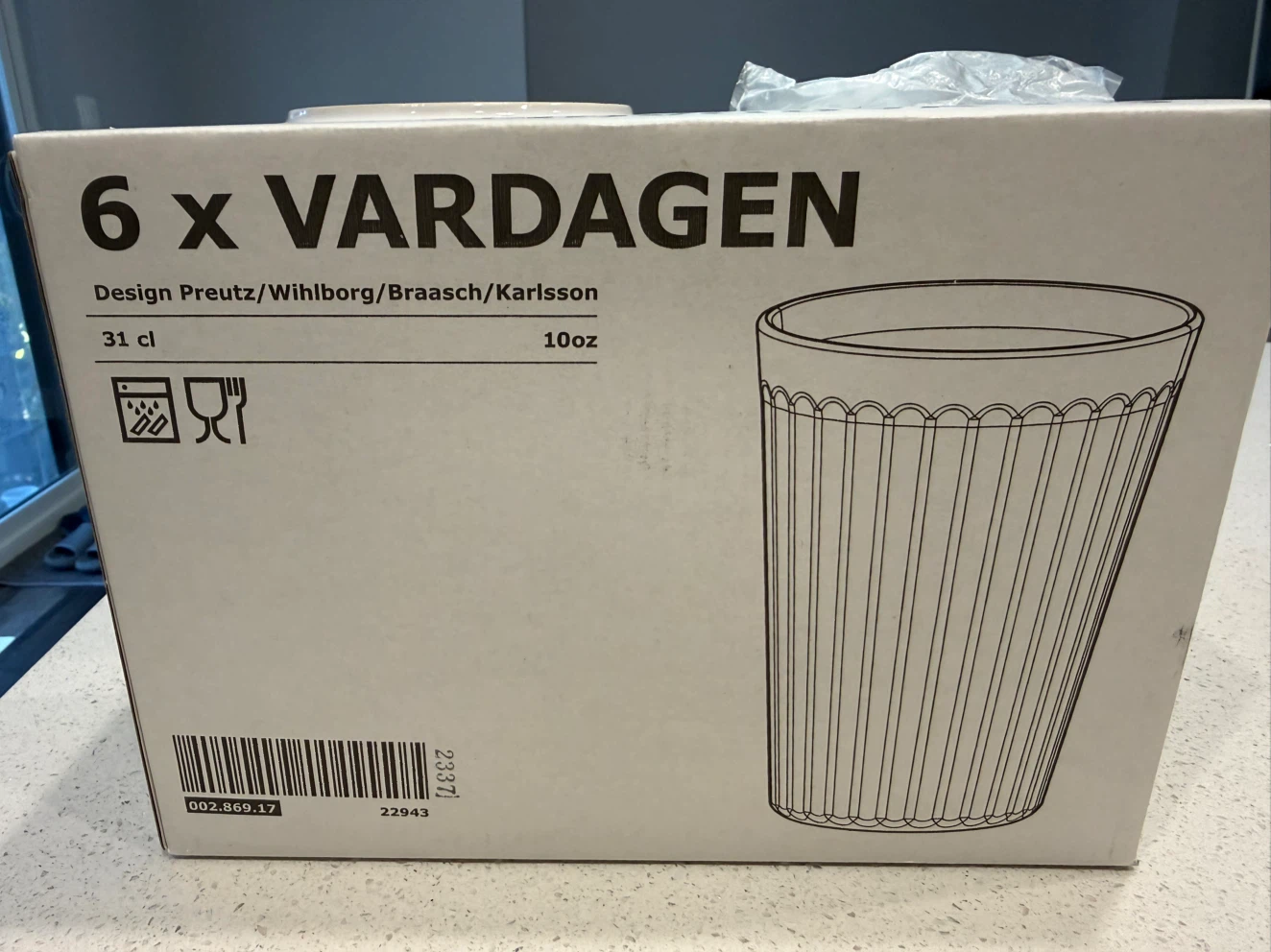 IKEA VARDAGEN Glasses – Set of 6 – Brand New