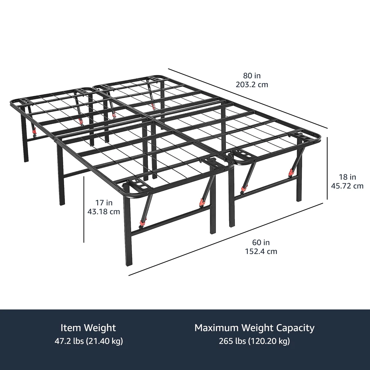 Amazon Basics Foldable Queen Metal Platform Bed Frame - photo 3