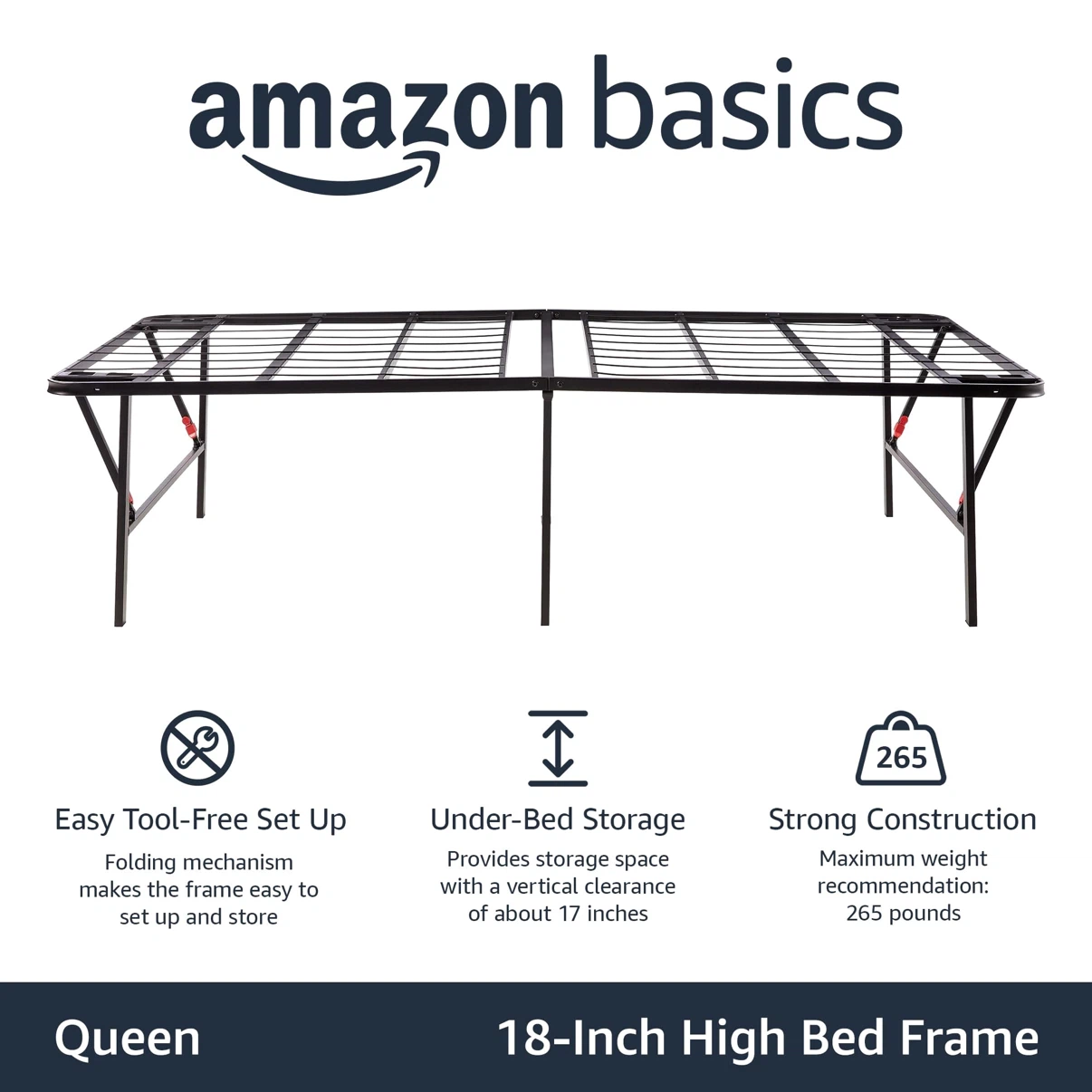 Amazon Basics Foldable Queen Metal Platform Bed Frame - photo 4