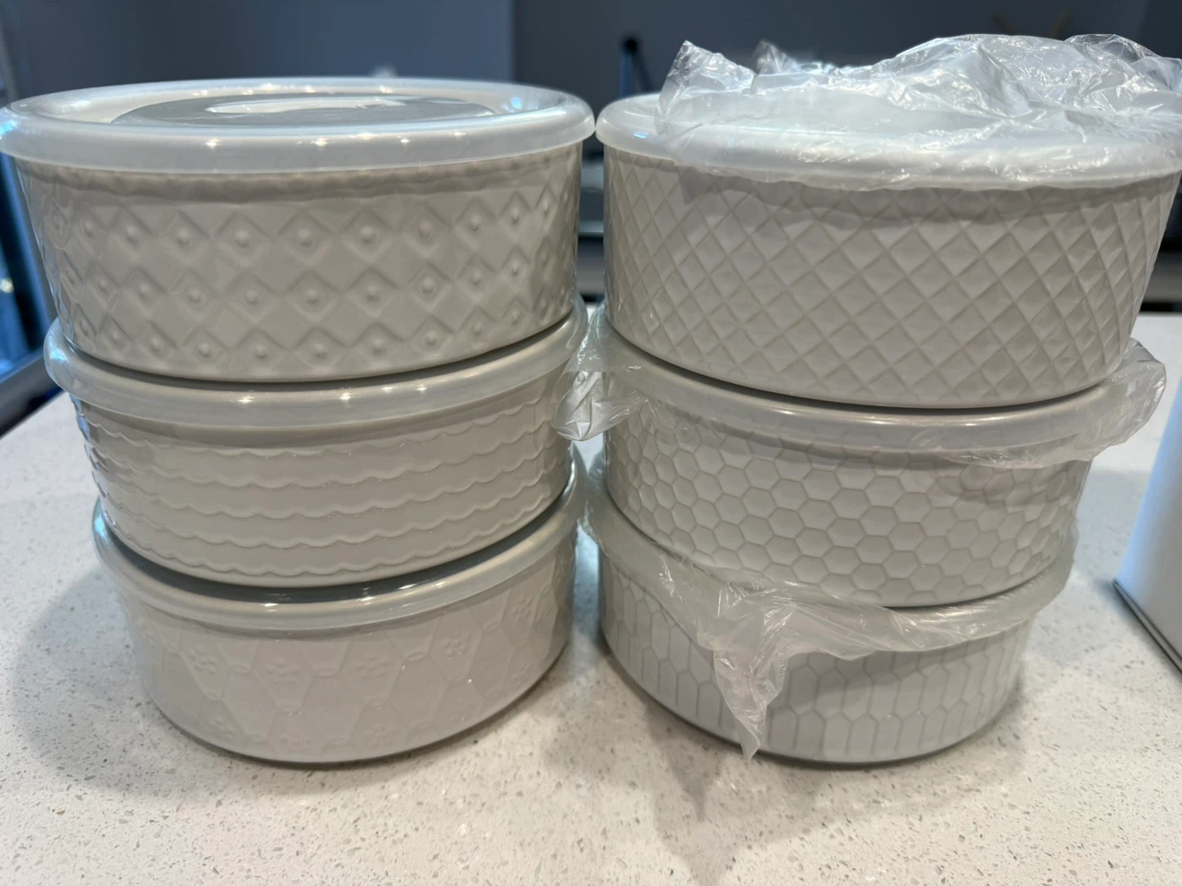 Signature Housewares Stoneware Food Storage Bowls with Lids
