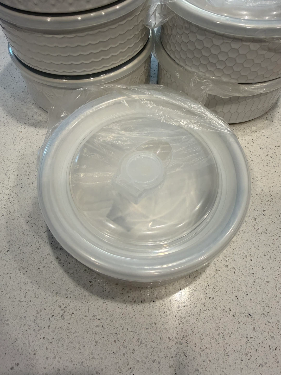 Signature Housewares Stoneware Food Storage Bowls with Lids - photo 2