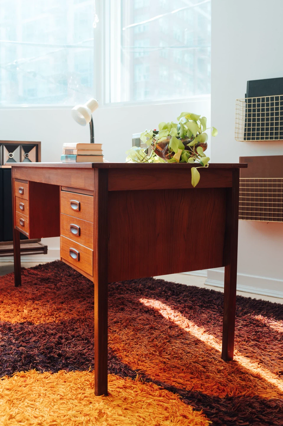 MCM Danish Modern Teak Partner’s Desk - photo 3