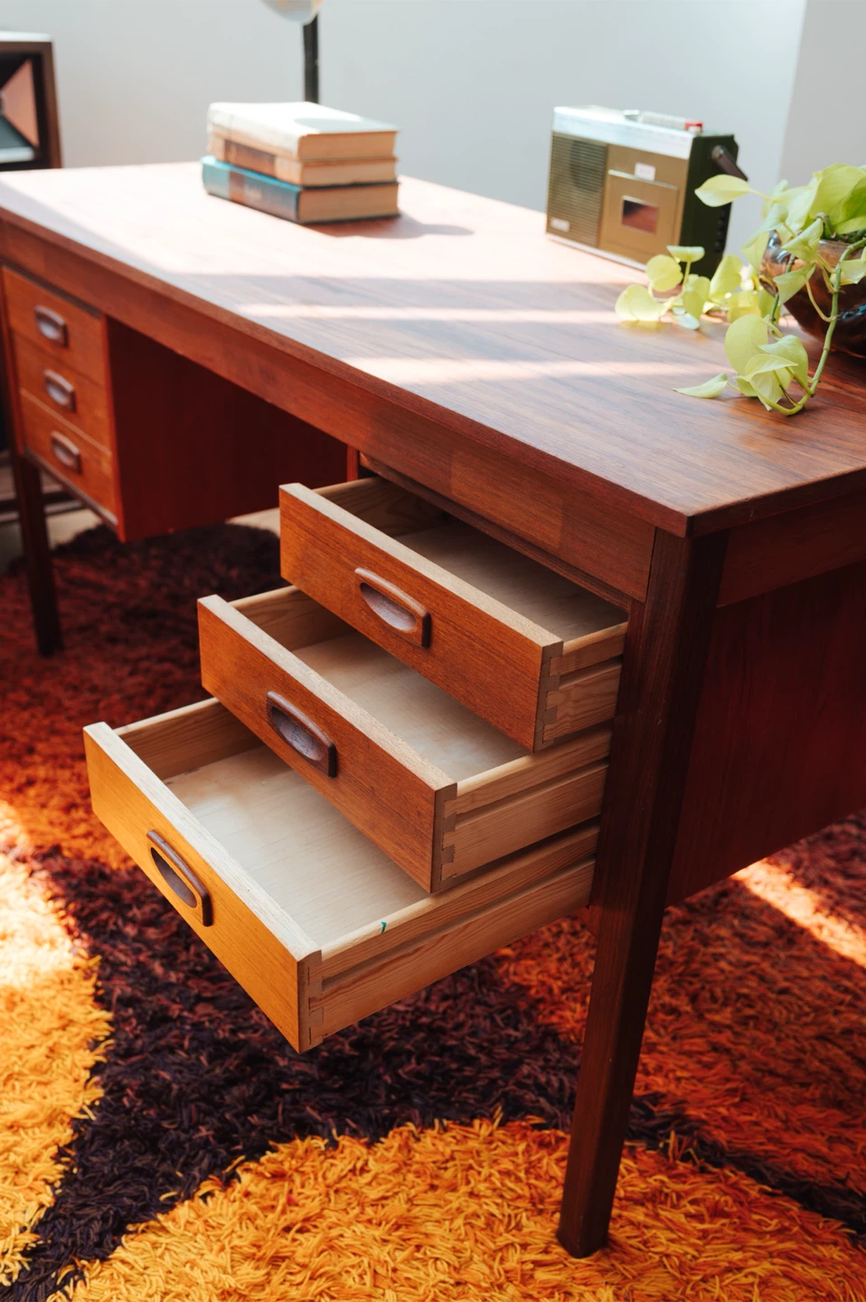 MCM Danish Modern Teak Partner’s Desk - photo 4