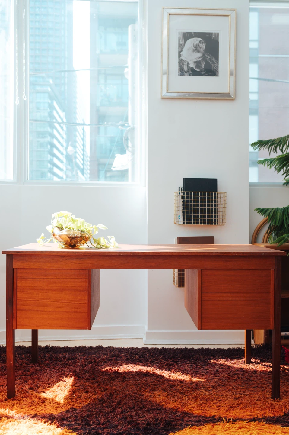 MCM Danish Modern Teak Partner’s Desk - photo 5