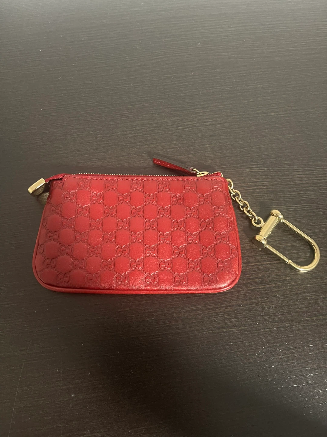 GUCCI Red Micro Guccissima Pochette Key Coin Case Cardholder - photo 4