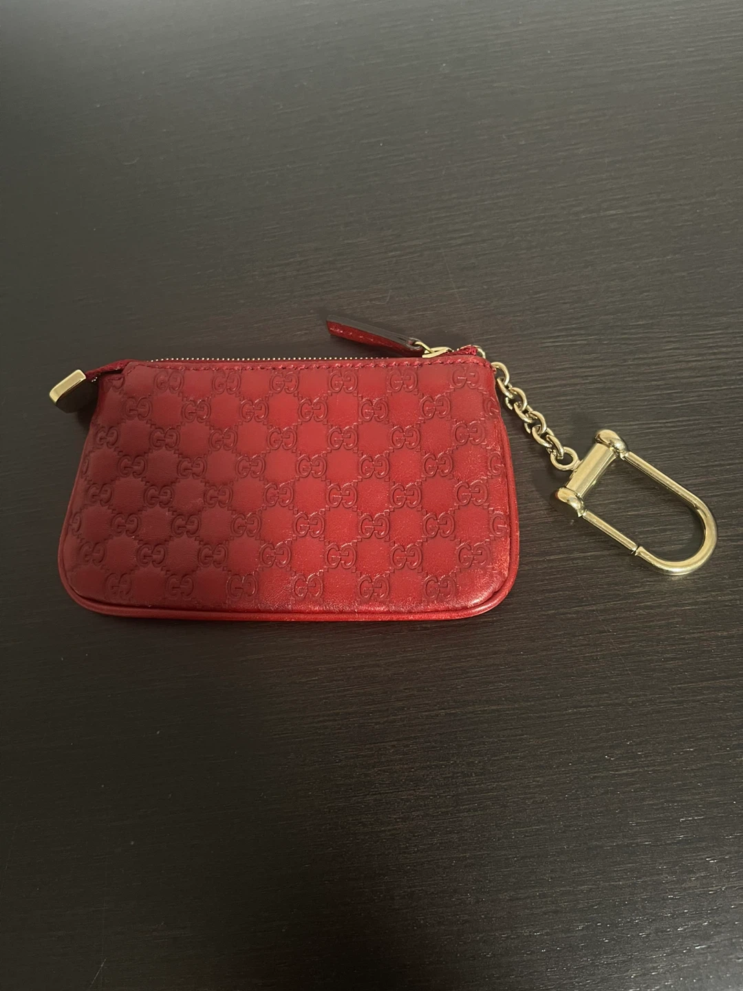 GUCCI Red Micro Guccissima Pochette Key Coin Case Cardholder - photo 5