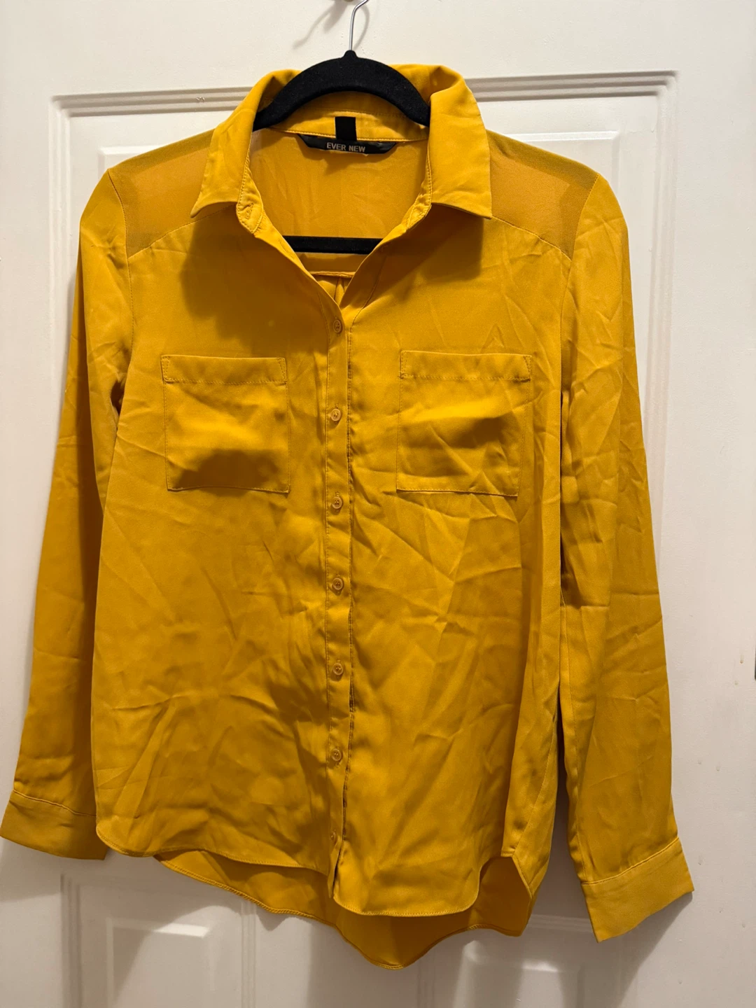 Ever New Mustard Yellow Button-Up Shirt