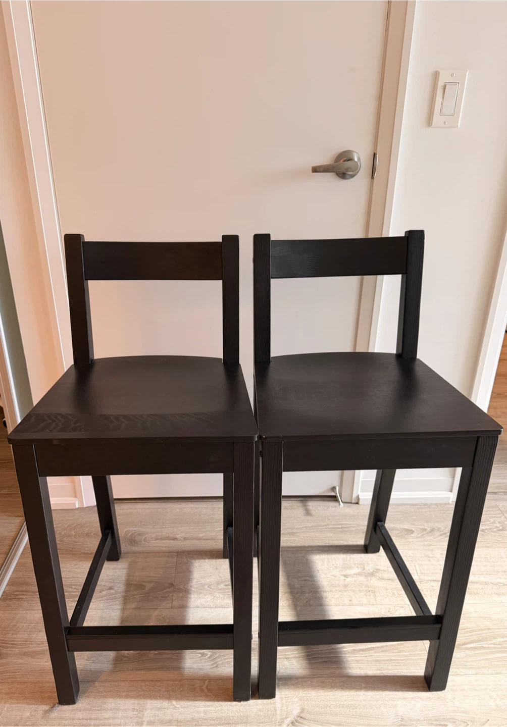 Set of 2 Black IKEA Bar Stools