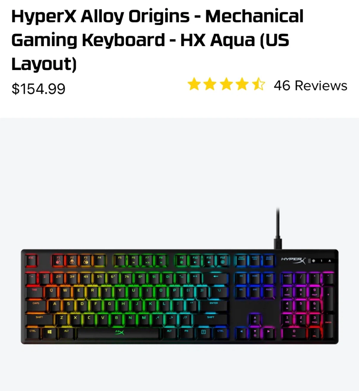 HyperX Alloy Origins Mechanical Keyboard - photo 3