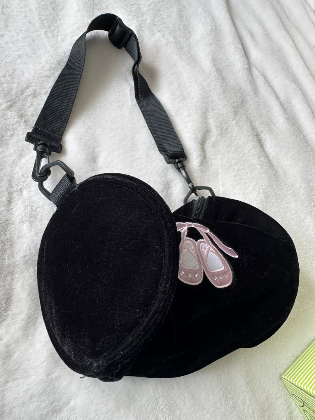 Black velvet ballet dance bag - photo 2