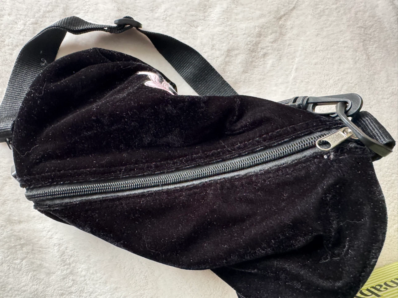 Black velvet ballet dance bag - photo 3