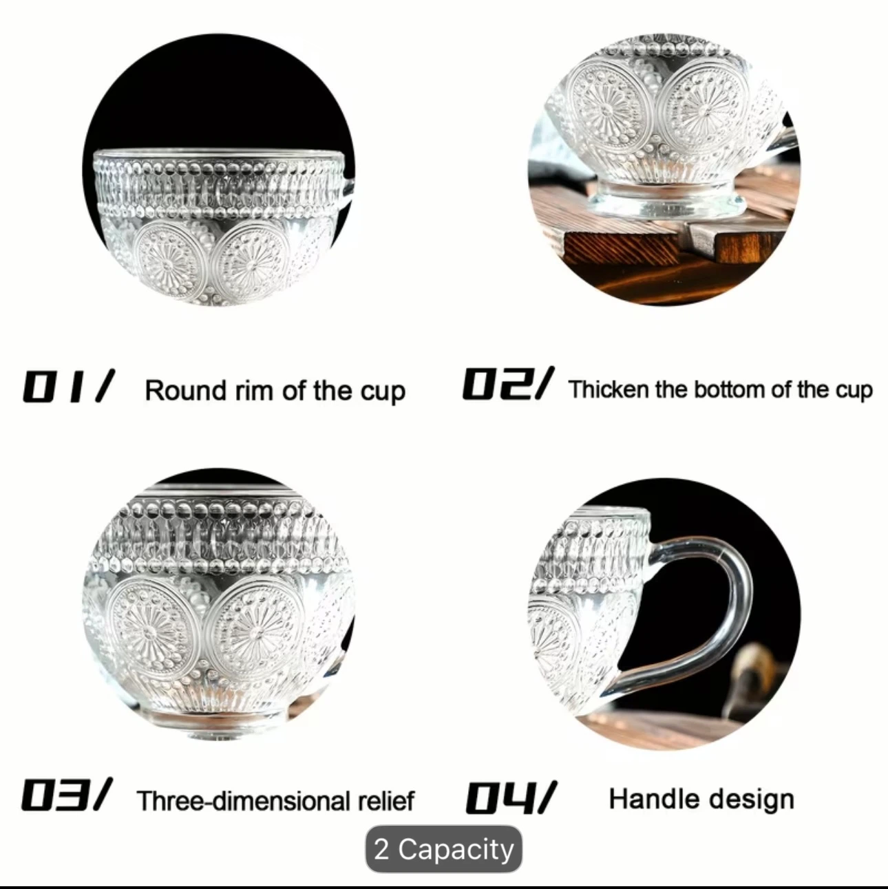 Set of 6 Glass Coffee Cups - photo 2