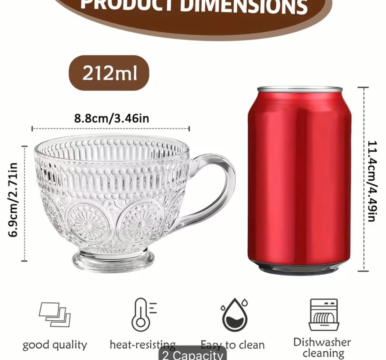 Set of 6 Glass Coffee Cups - photo 3