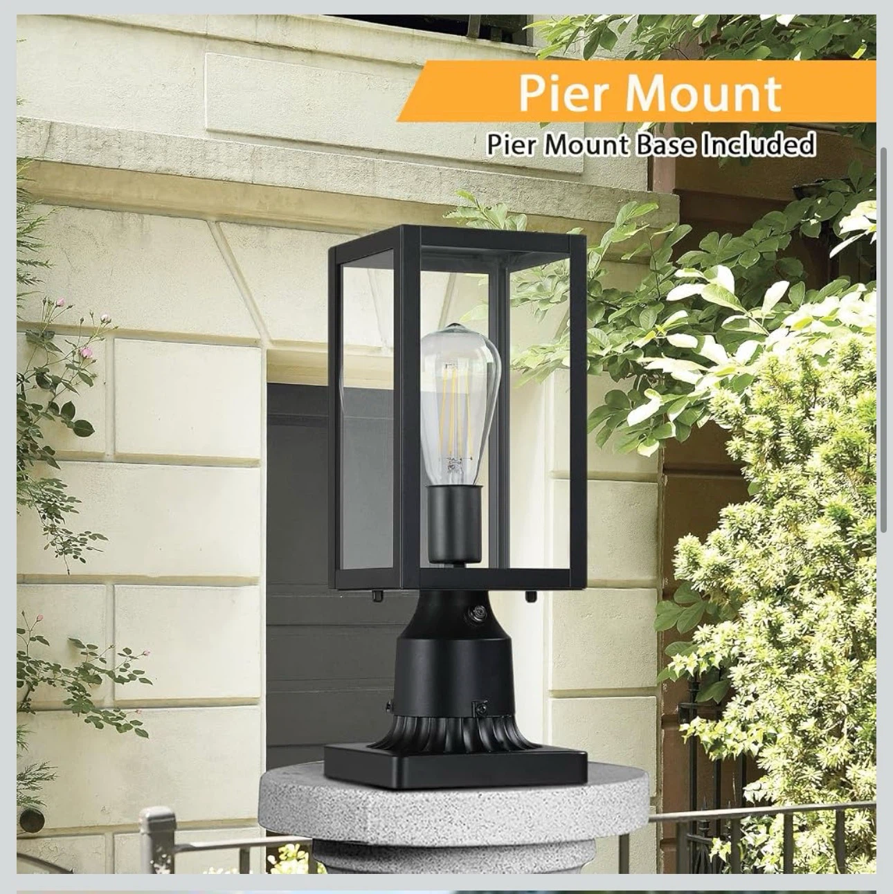 Set of 2 Dusk to Dawn Outdoor Post Lights HARDWIRED - photo 3