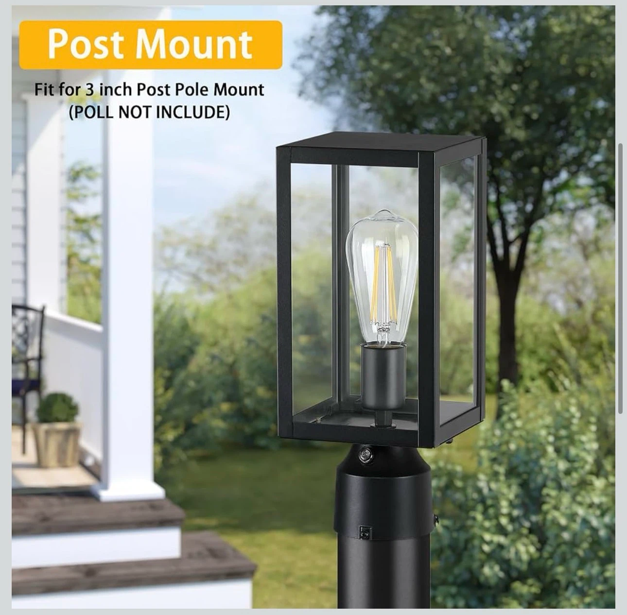 Set of 2 Dusk to Dawn Outdoor Post Lights HARDWIRED - photo 4