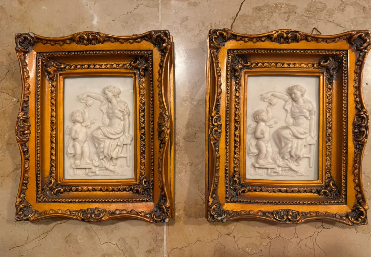 Set of 2 Vintage Style Relief Wall Art Plaques - photo 2