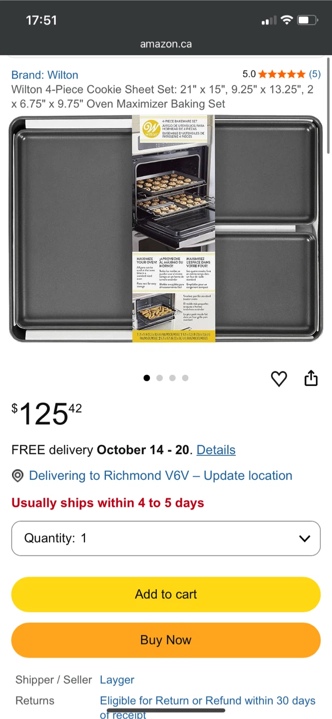 Wilton 4-Piece Bakeware Set - Gold - photo 3