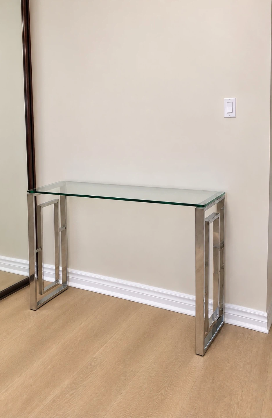 Modern Glass & Chrome/Silver Console - photo 2