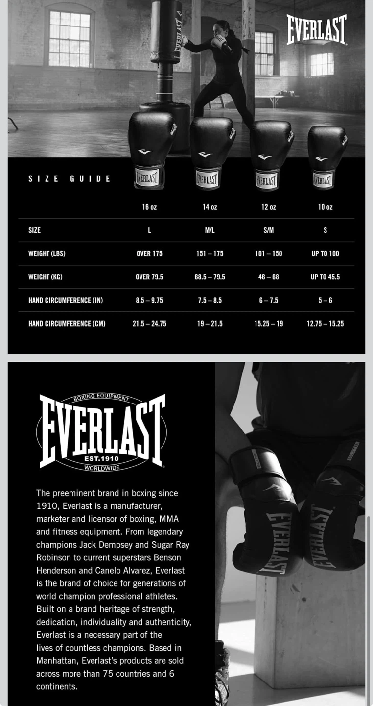 Everlast Pro Style 2 Boxing Gloves - 12 oz - Blue - photo 4