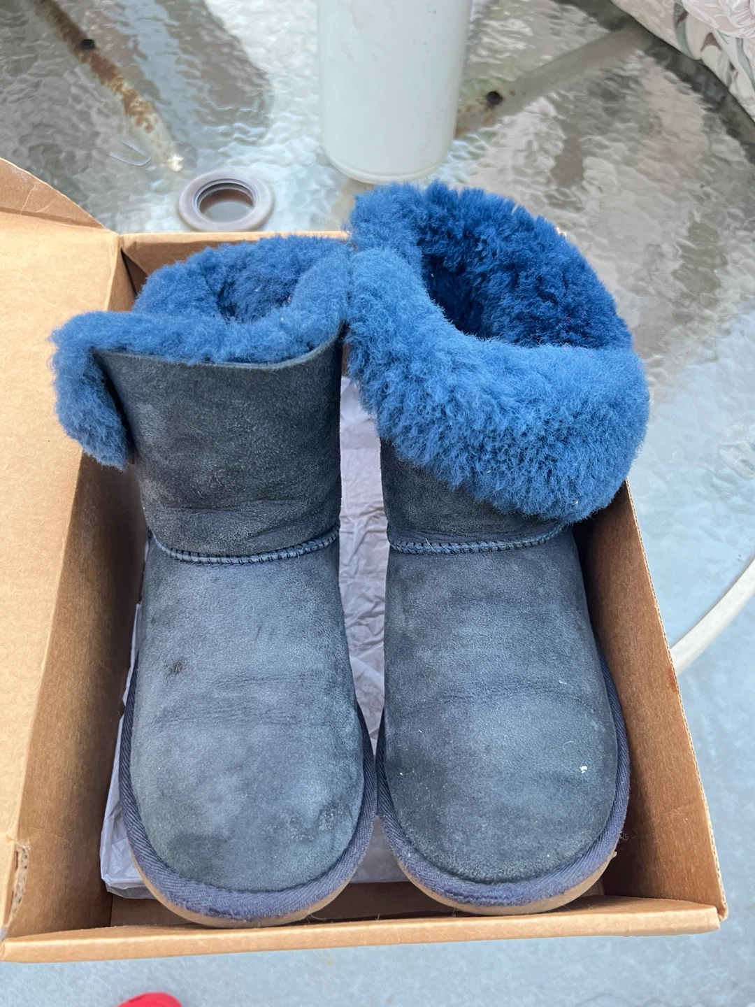 UGG Blue Suede Boots Size 4 - photo 3