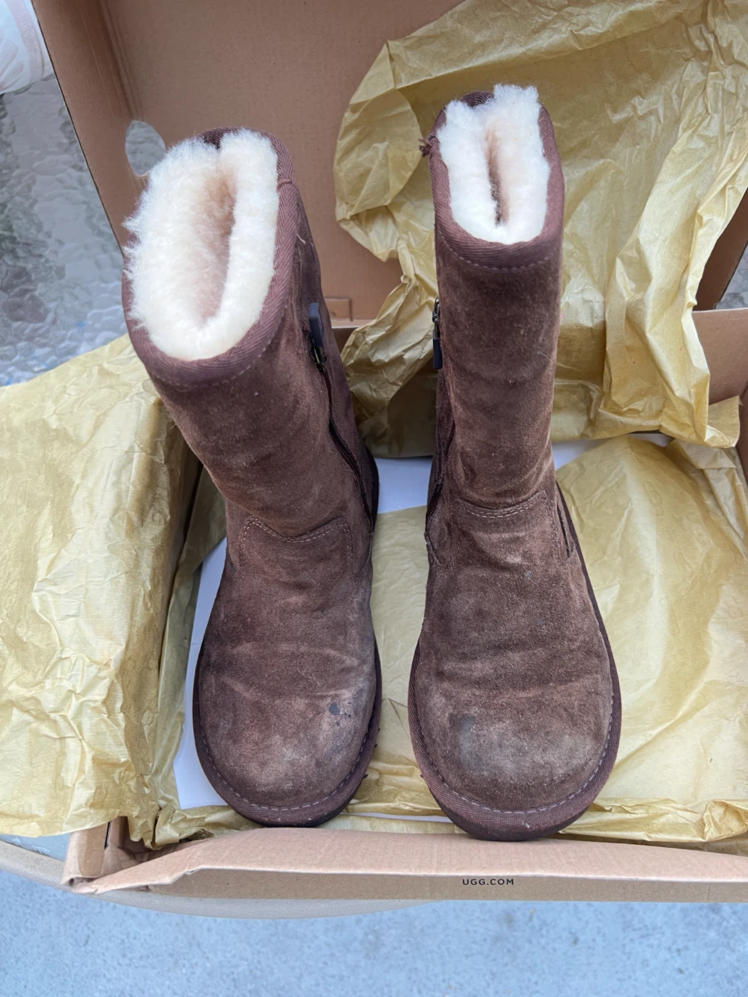 UGG Kids Brown Suede Boots Size 1