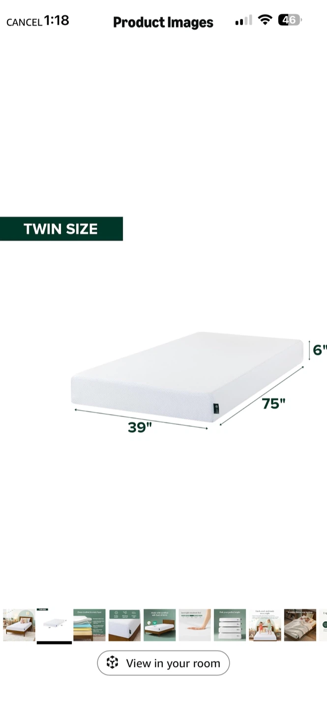 Mattress - Twin Size 6”
