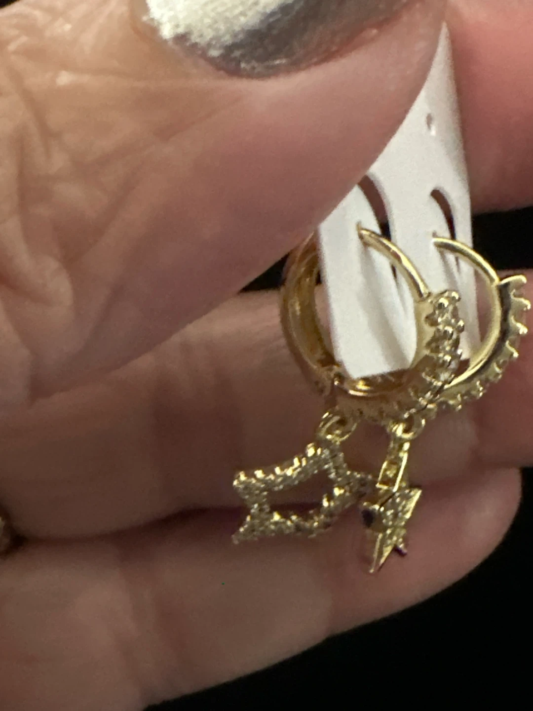 14k Gold-Tone laminated Star Hoop Earrings - photo 2