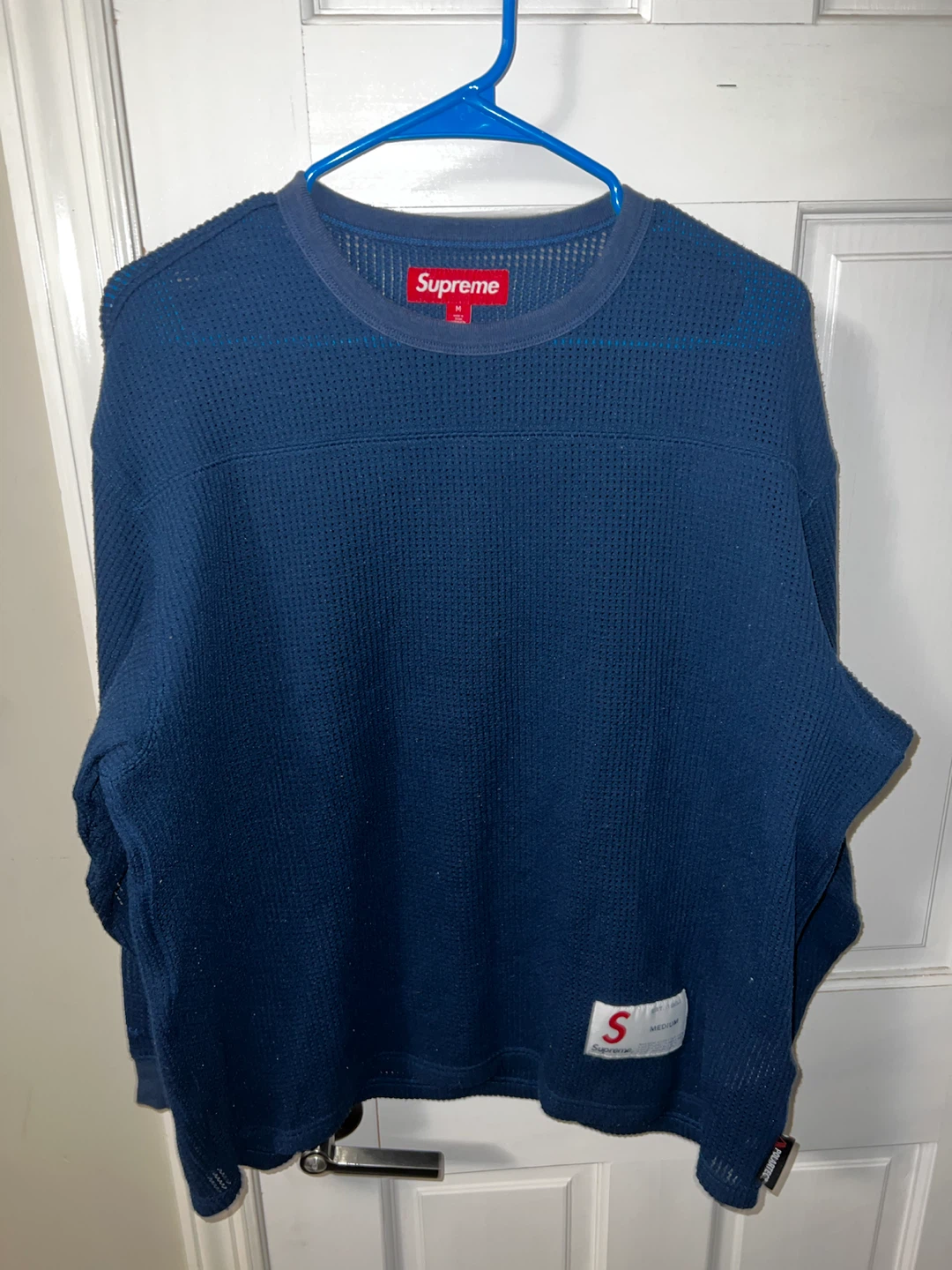 Supreme Polartec Waffle Knit Long Sleeve - Navy