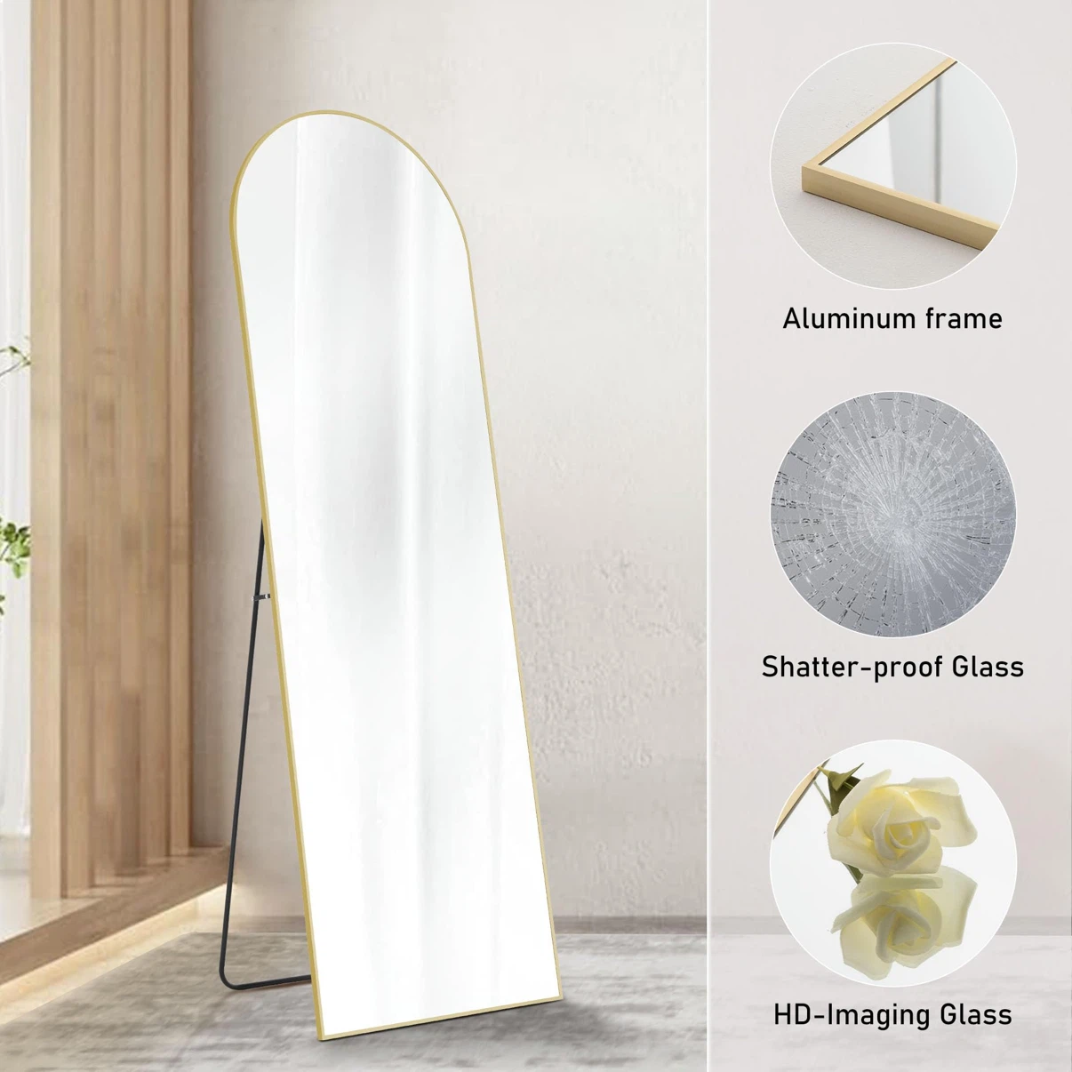 GlasFlength Full Length Mirror,Floor Standing - photo 3