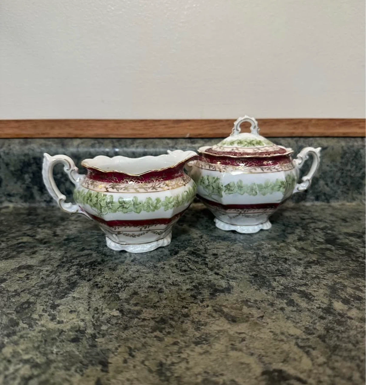 O.E.G. Royal Austria Sugar Bowl and Creamer Set