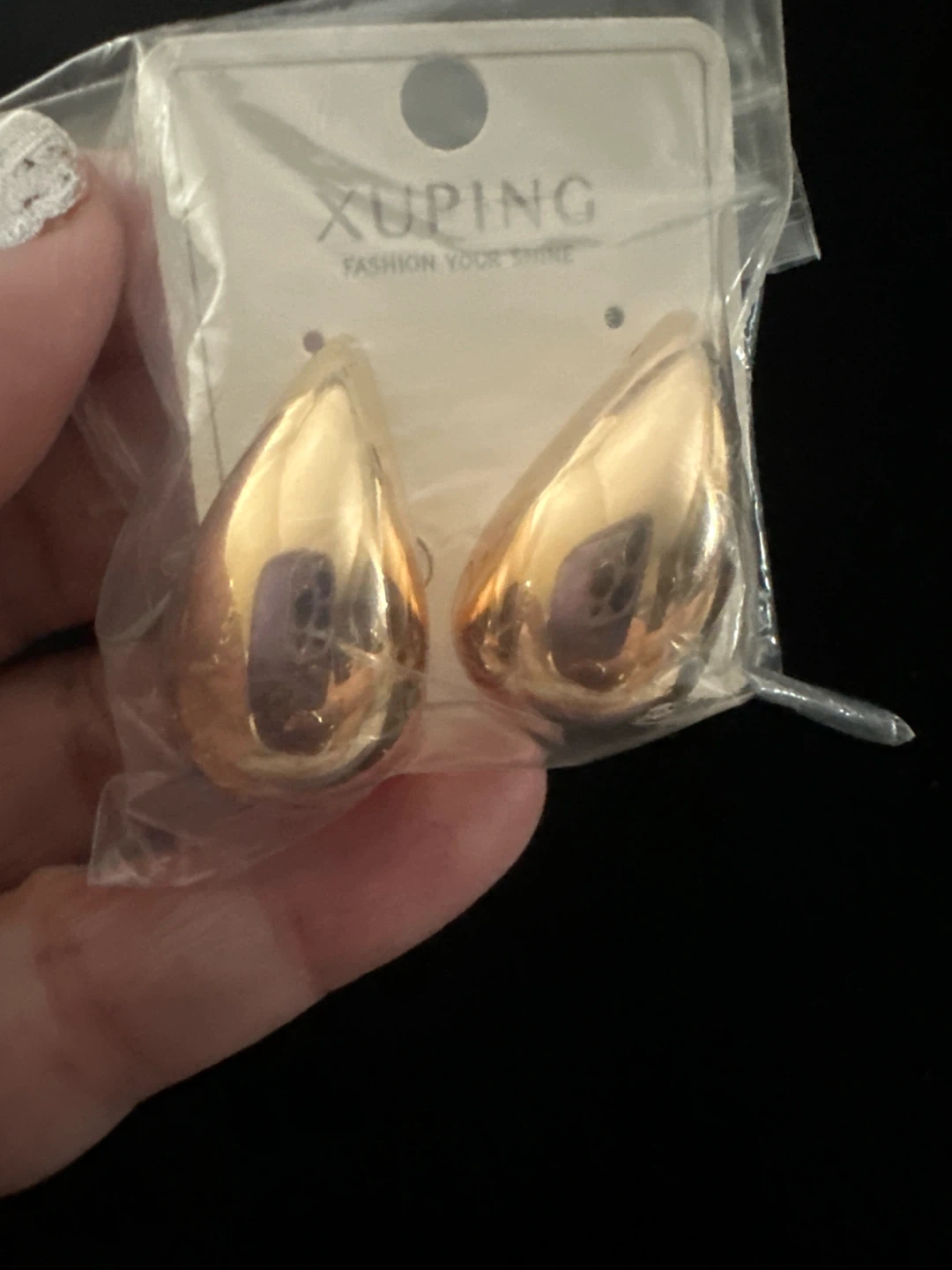 14k rose gold laminated Teardrop Stud Earrings