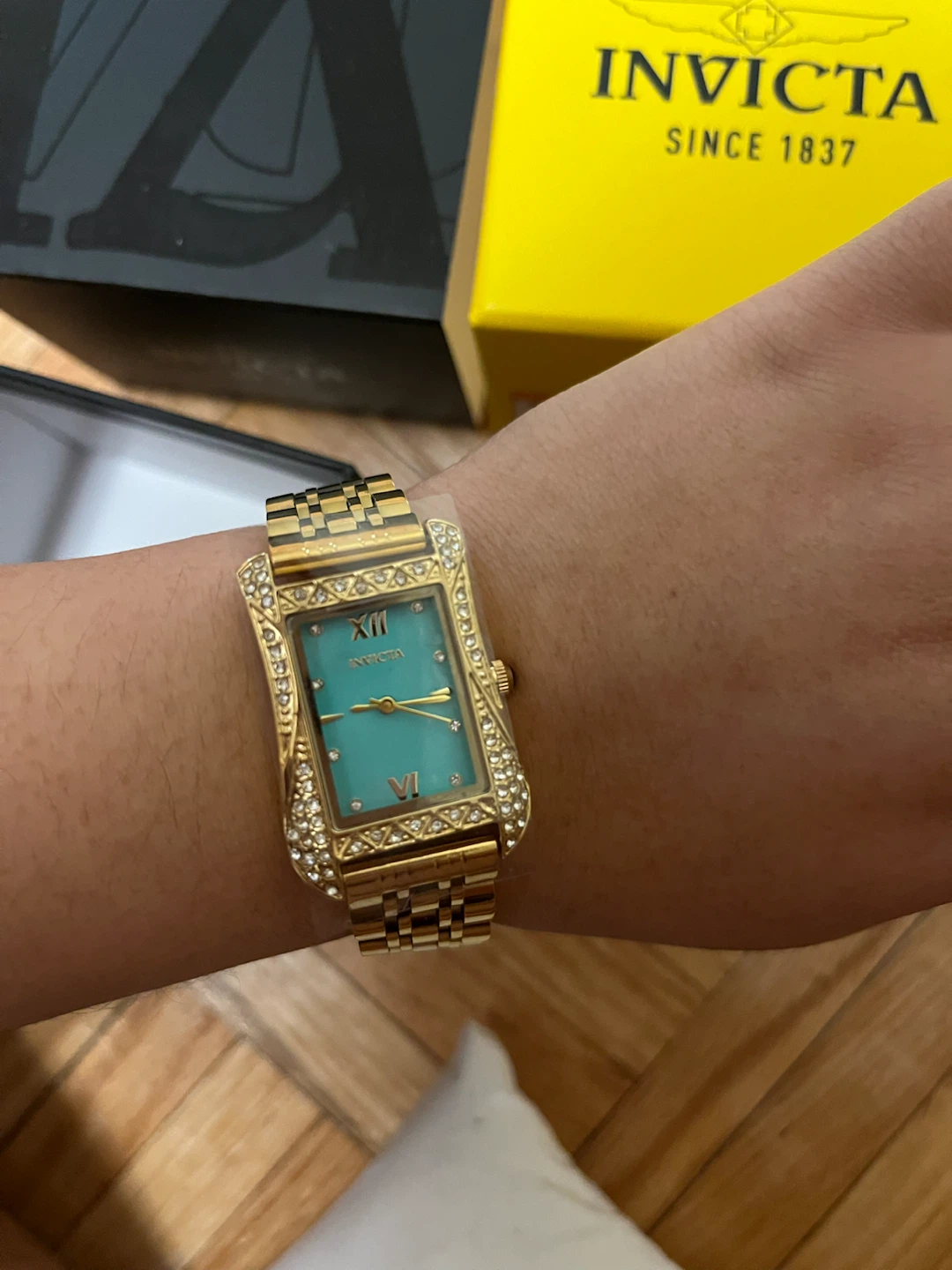 Invicta Wildflower 69283 Gold Teal Crystal Watch NWT - photo 3
