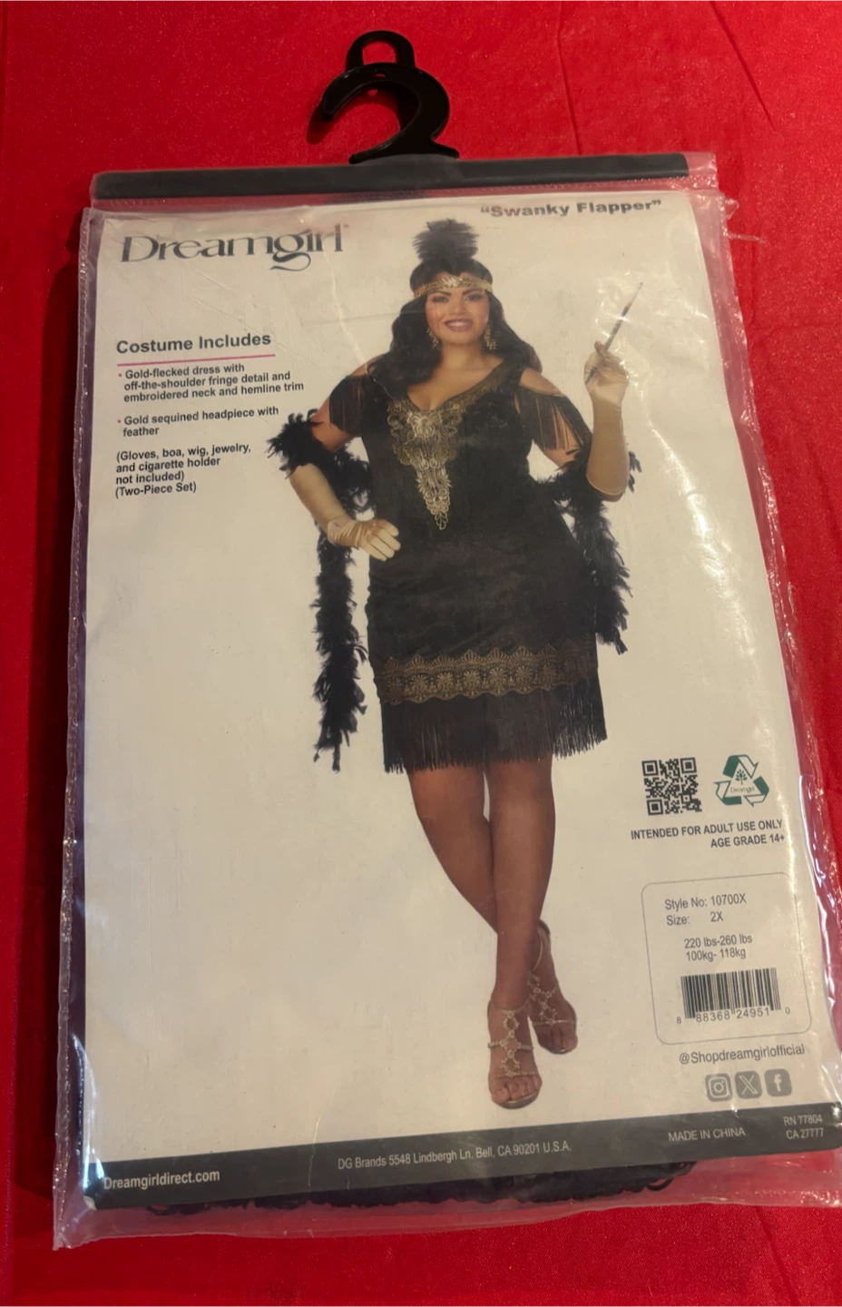 Dreamgirl Swanky Flapper Costume, Size 2X