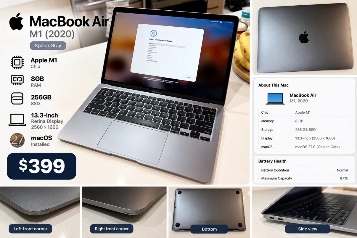 MacBook Air M1 2020 – 13.3” – 8GB RAM – 256GB SSD – $399 - photo 2