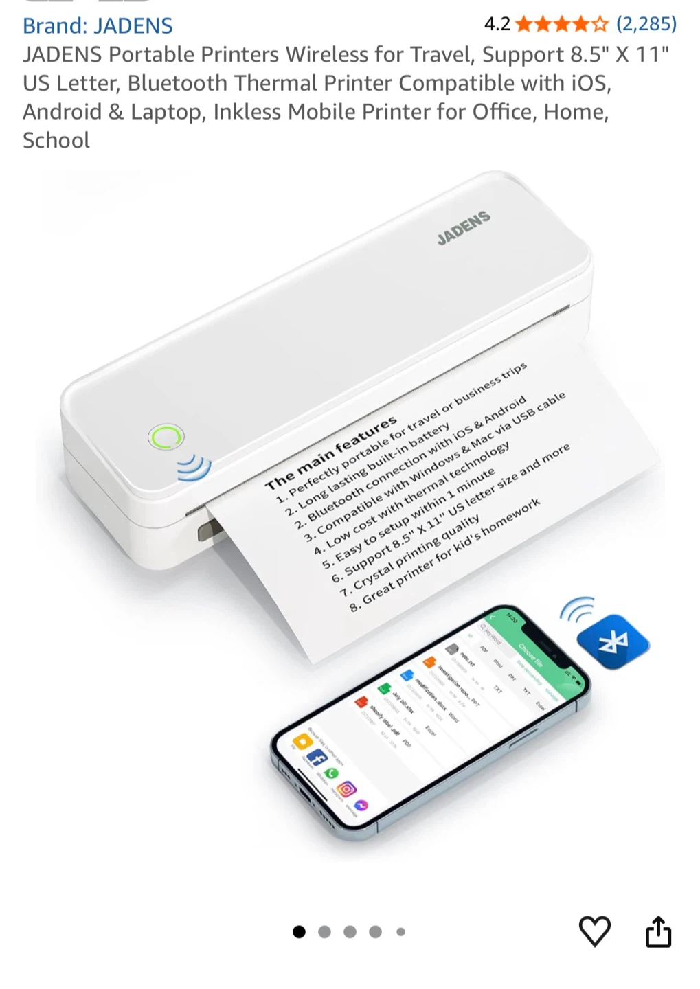 Jadens Portable Wireless Thermal Printer - photo 2