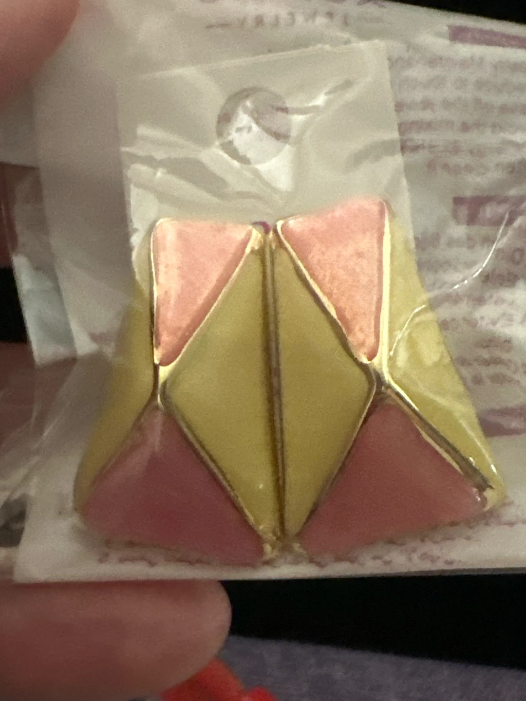 Geometric Triangle Gold Tone Earrings