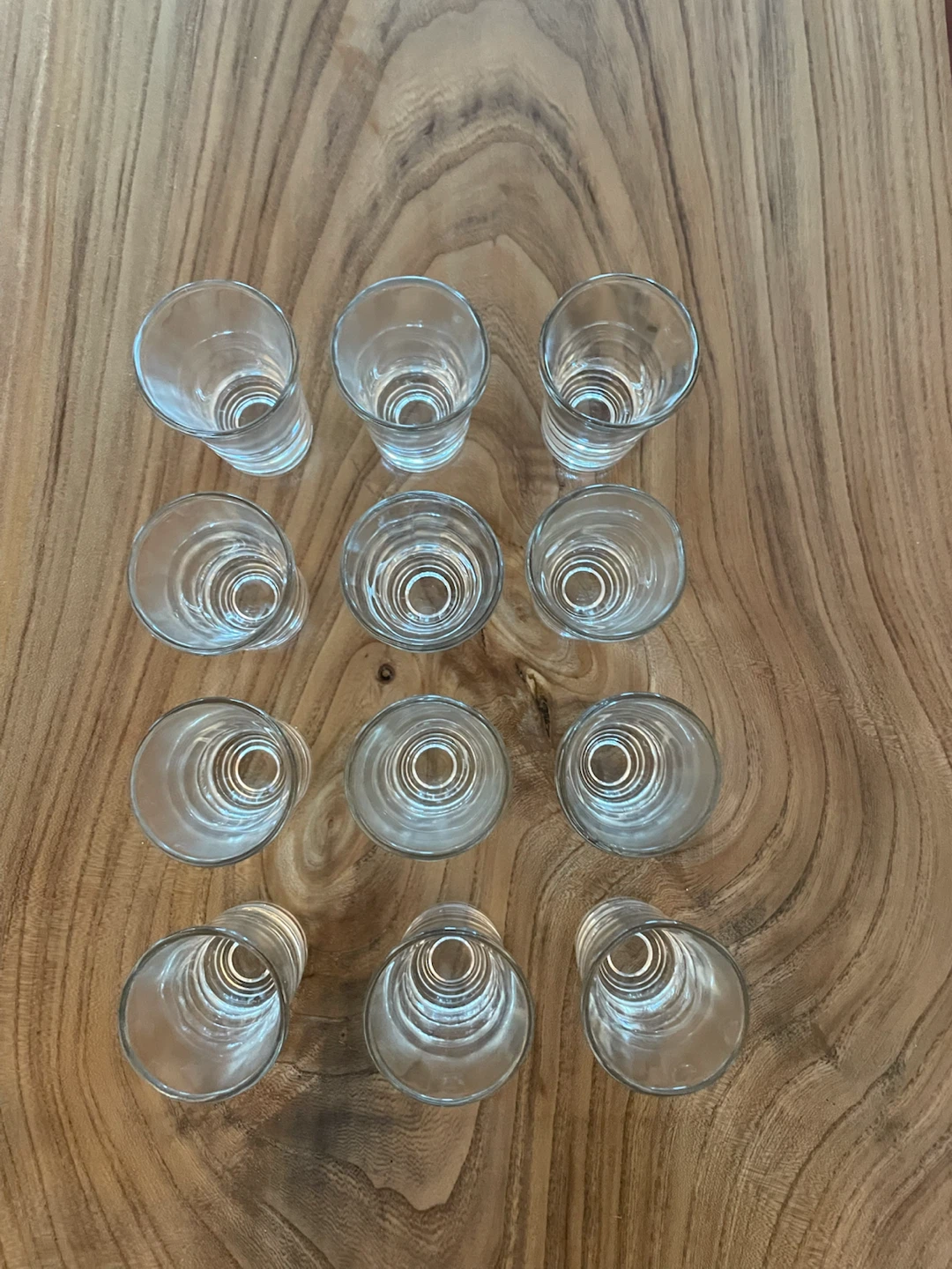 Set of 12 Clear Glass Shot Glasses