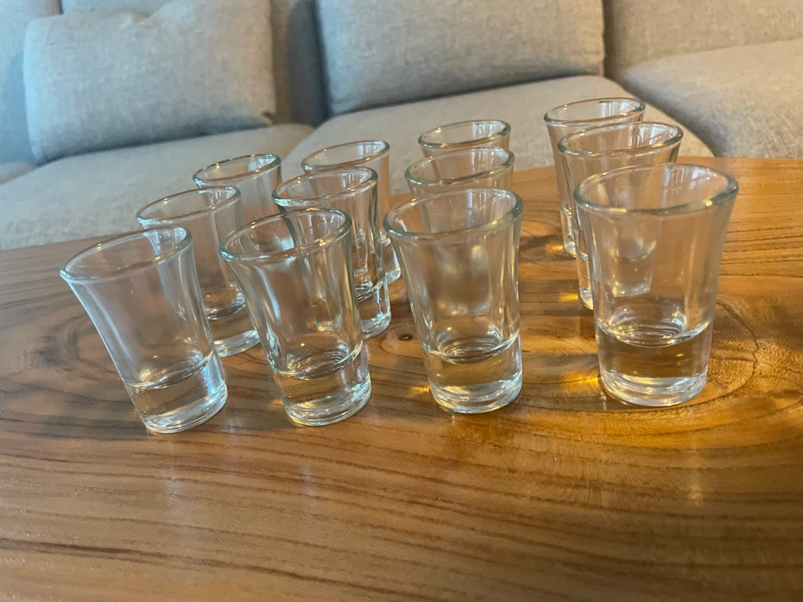 Set of 12 Clear Glass Shot Glasses - photo 2