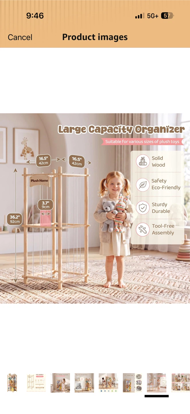 2-Tier Wooden Toy Organizer - photo 4