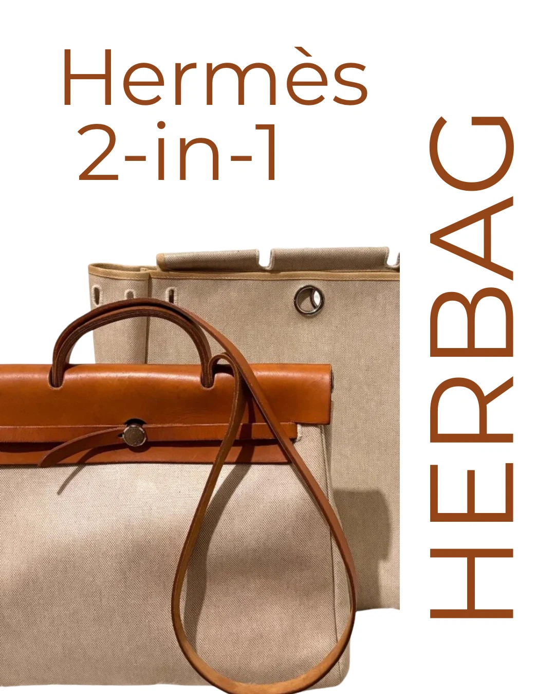 Hermes Herbag 2 in 1 shoulderbag and tote bag