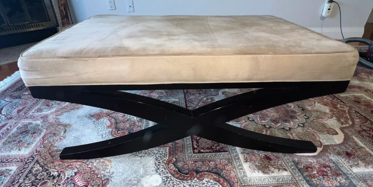 Large Beige Upholstered Ottoman - photo 2