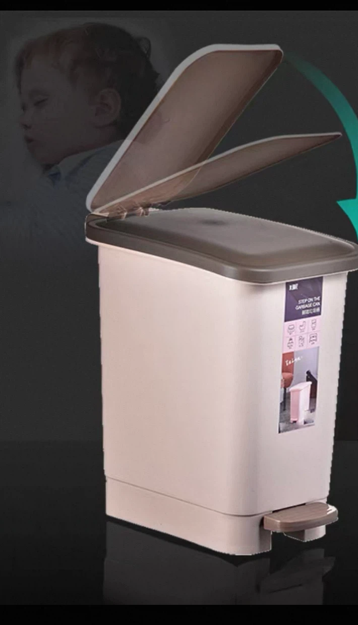 12L Plastic Step-On Garbage Can - photo 2