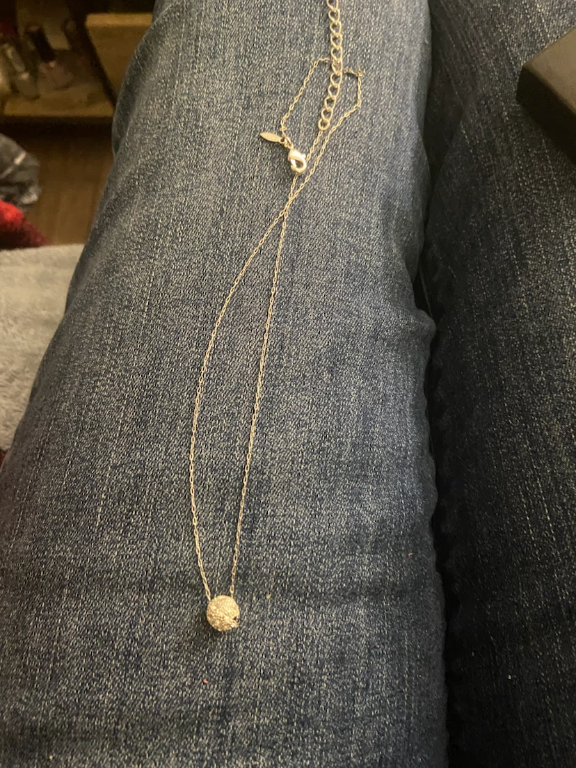Silver-toned sparkling ball pendant necklace - photo 3