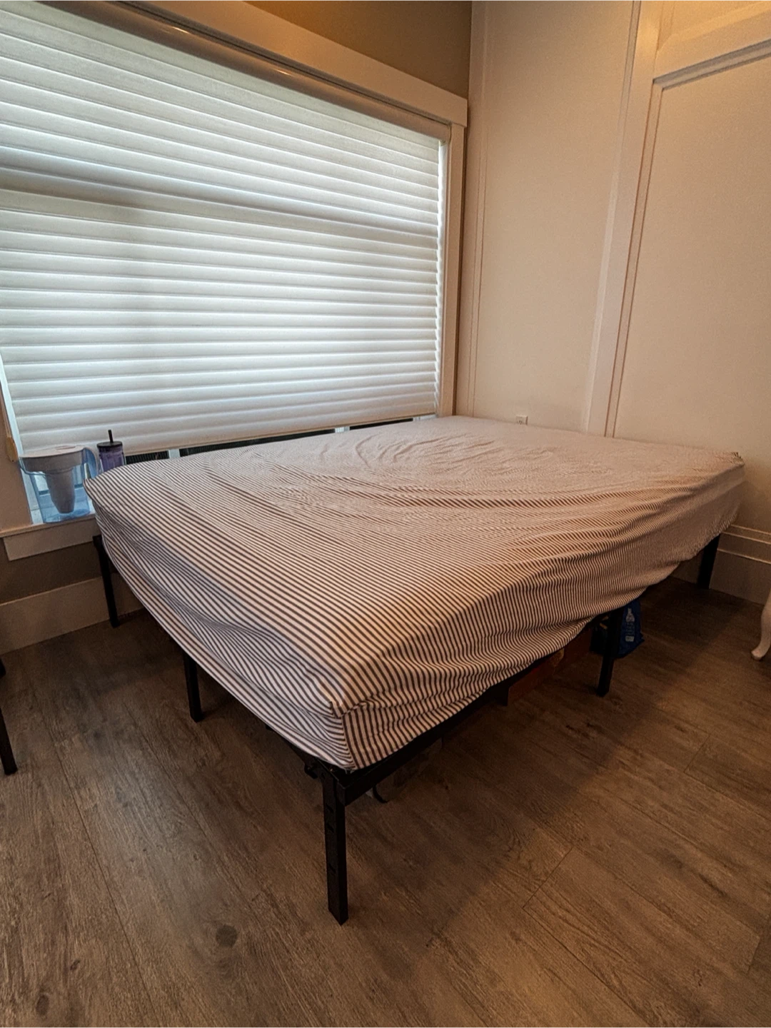 Queen bed frame and mattress