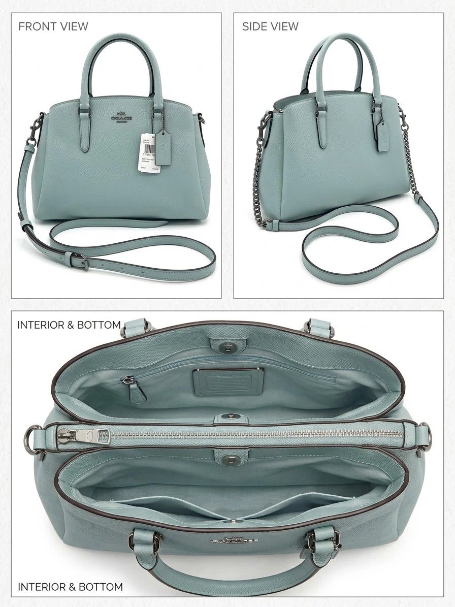 Coach Crossgrain Leather Sage Carryall