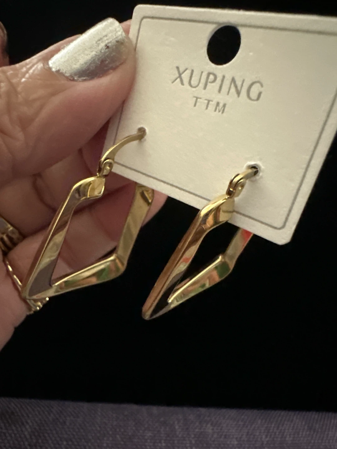 Xuping 14k Gold-Tone laminated Geometric Hoop Earrings
