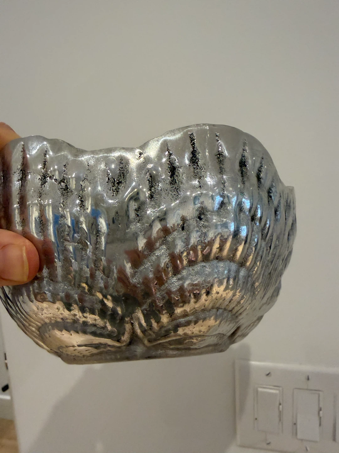 Silver-tone decorative shell bowl - photo 2