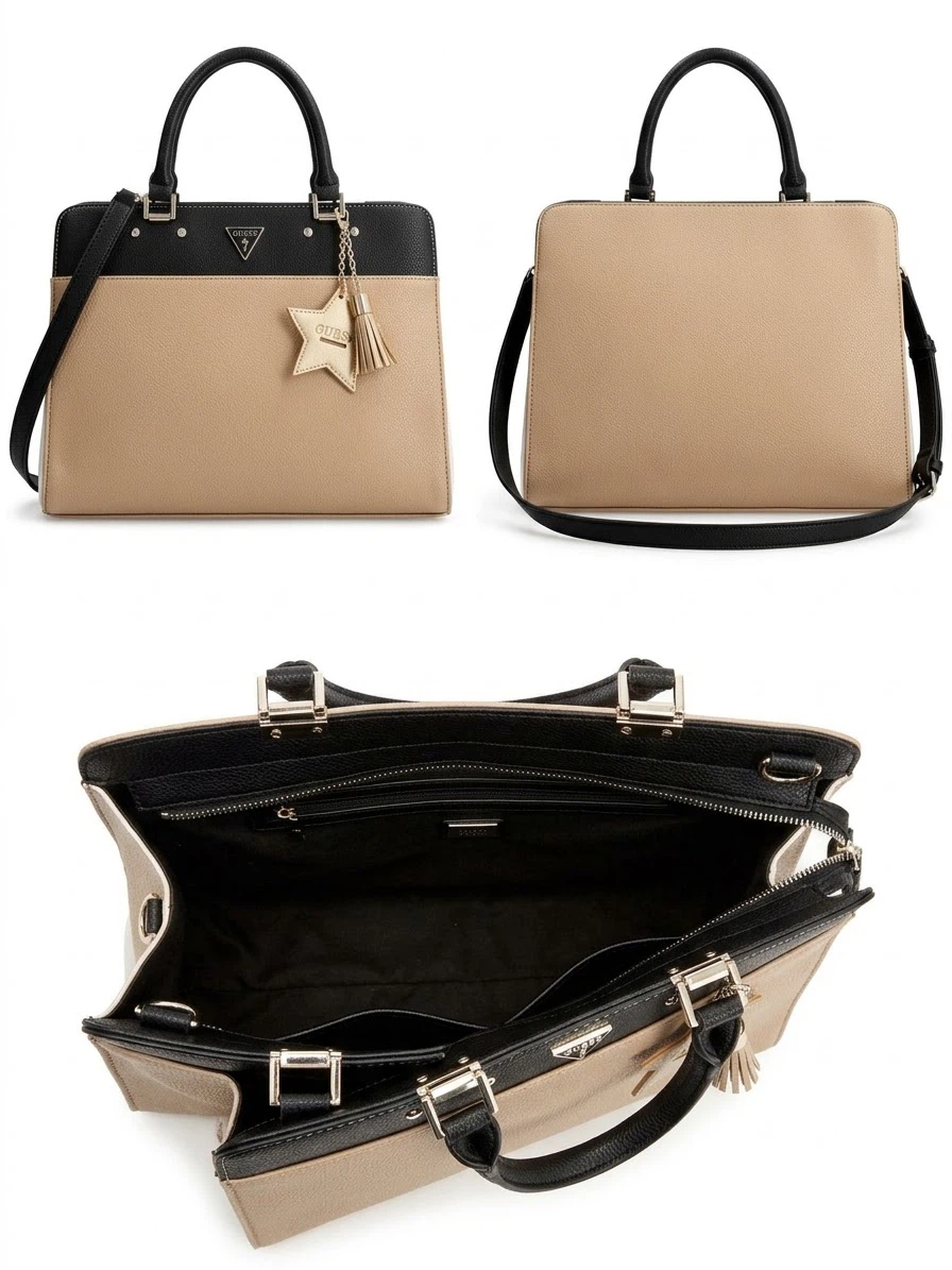 GUESS Two-Tone Satchel Handbag