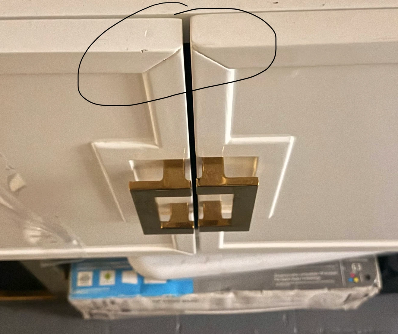 White Console Cabinet with Gold Hardware - photo 5