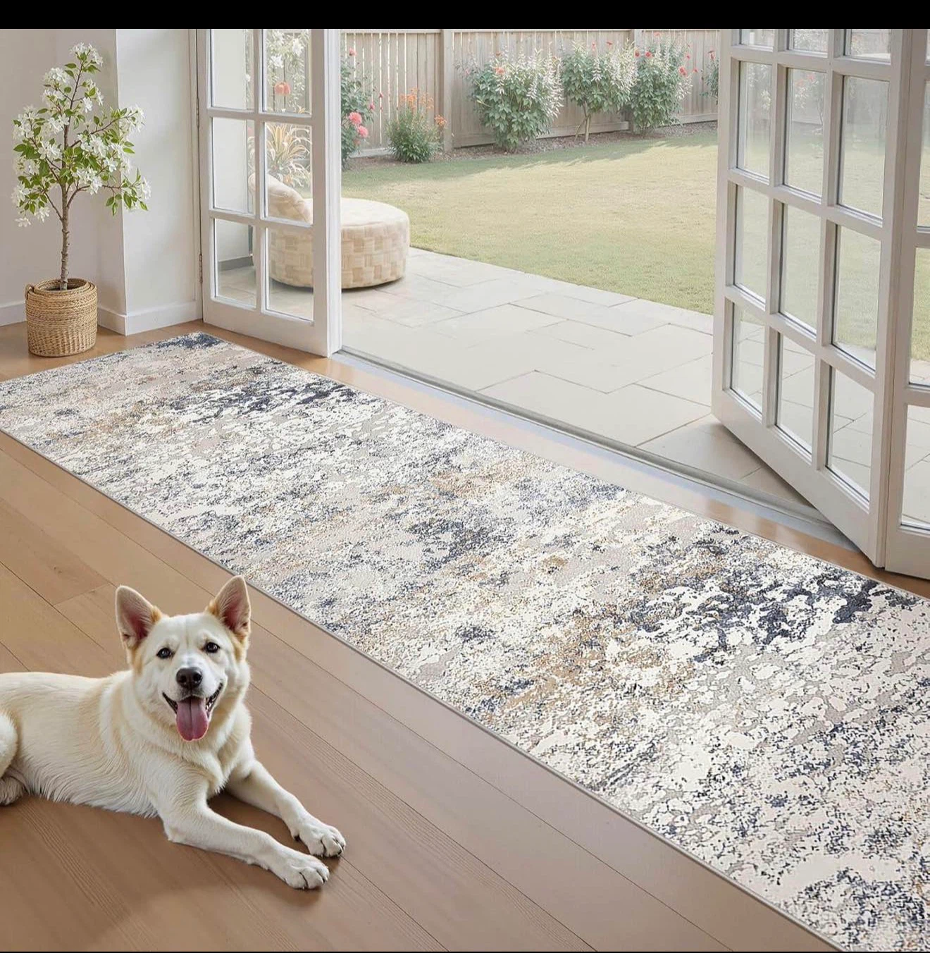 Machine Washable Abstract Runner Rug - photo 3